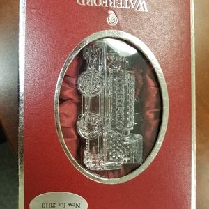 Waterford crystal train engine ornament and stand